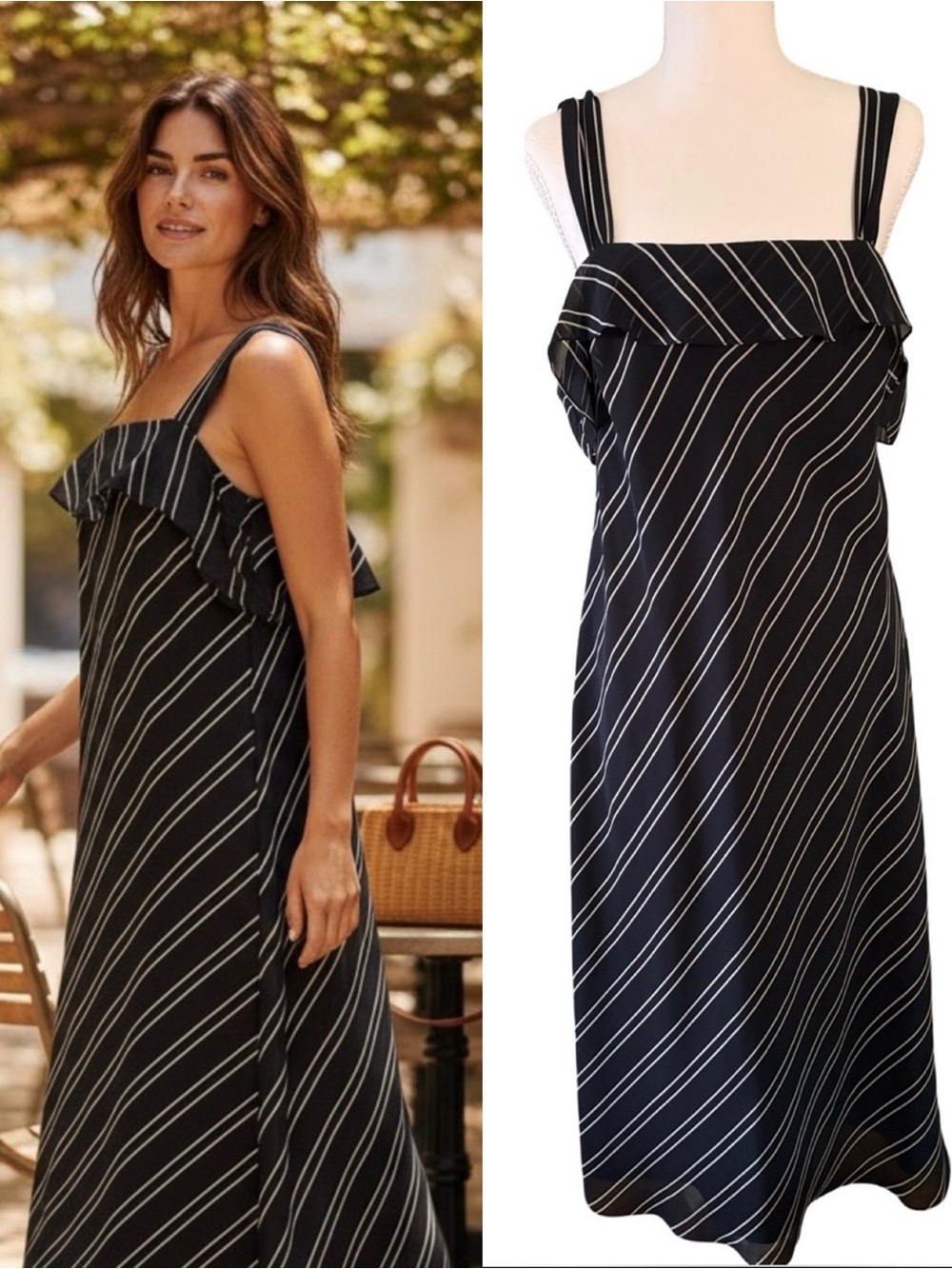 Liz Claiborne Black Lightweight Maxi Sundress Size 14